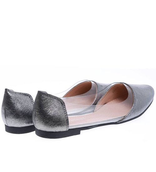 Transparentne srebrne balerinki /G4-2 15847 T190/