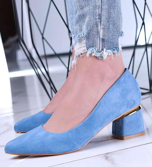 Niebieskie czółenka na niskim obcasie Seastar /D7-2 15646 T343/