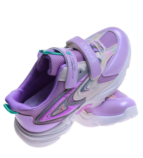 Fioletowe dziewczęce buty sneakersy /A1-2 17621 T203/