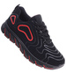 Czarno czerwone sznurowane męskie buty sportowe /D7-3 15880 T310/