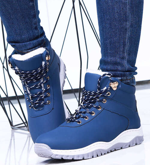 Ocieplane granatowe trapery damskie /F3-3 15330 T653/ Ocieplane granatowe trapery damskie /F3-3 15330 T653/