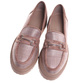 Półbuty loafersy damskie na platformie Khaki /K3-2 18619 W142/