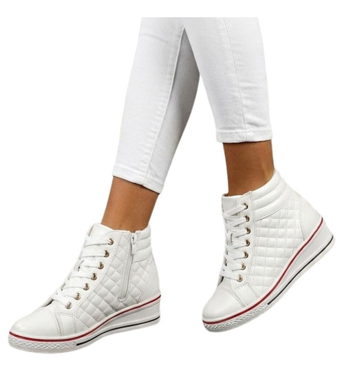 Wygodne dziecięce buciki z suwakami BIAŁE /A1-2 7601 S195/