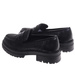 Czarne półbuty loafersy damskie /B6-3 18236 W142/