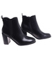 Czarne klasyczne botki damskie na obcasie /i4-2 h2 18394 W355/