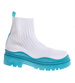 Damskie botki na grubej podeszwie White/Green /F7-2 12390 T490/
