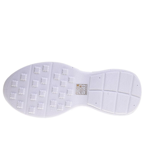 Sznurowane białe buty sportowe damskie /C3-2 10685 W297/