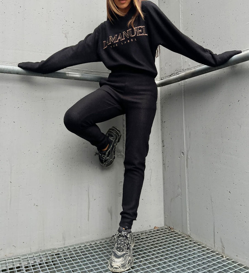 Czarny komplet dres Lamanuel /H UB631 T196/