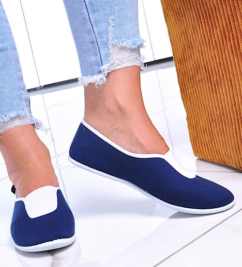 Wsuwane granatowe tenisówki slip on /F10-1 6015 GA096/