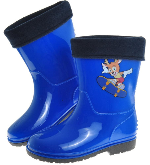 Kalosze dziecięce z ocieplaczem Niebieskie /A10-1 10204 S393/