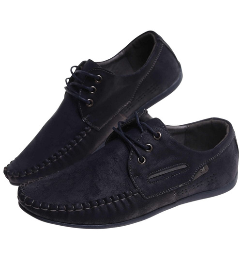 Męskie sznurowane półbuty Granatowe /A5-1 17983 T259/