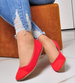 Czerwone balerinki w casualowym stylu /G3-1 8374 S098/