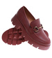 Bordowe loafersy damskie /D9-3 16849 G282/