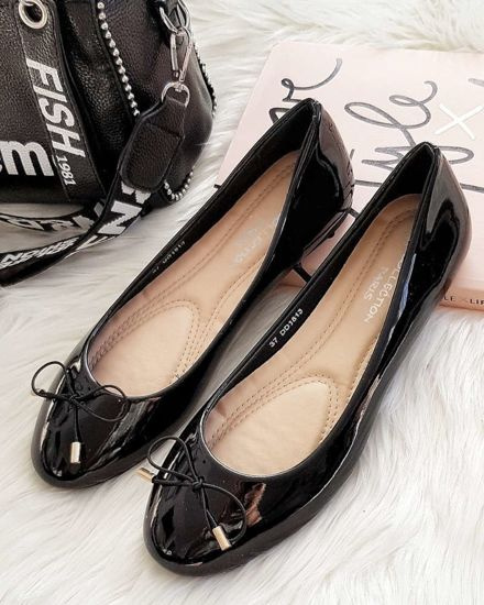 Lakierowane balerinki Collection Paris Czarne /A10-2 2857 S194/ Lakierowane balerinki Collection Paris Czarne /A10-2 2857 S194/