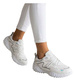 Białe sneakersy damskie sznurowane buty sportowe /D1-3 18710 T152/