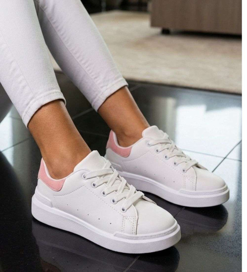 Sznurowane białe trampki dziewczęce /C7-2 16806 T184/