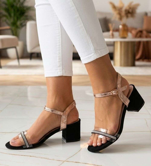 Sandały damskie na grubym obcasie /G4-2 14231 S195/