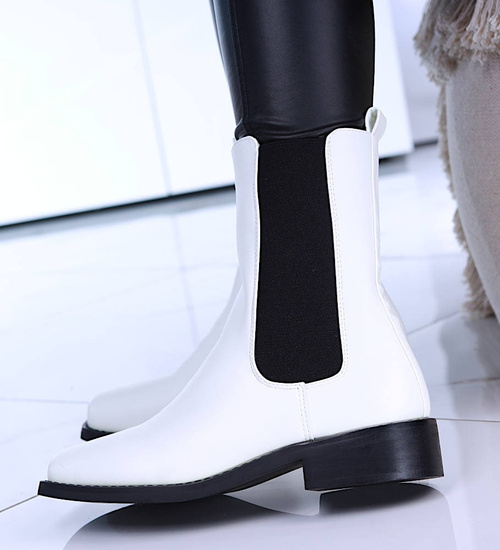 Wysokie białe botki sztyblety /E10-2 15142 S238/