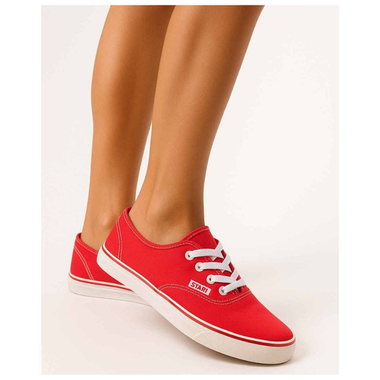 Różowe niskie tenisówki damskie z tkaniny /D5-2 H2 16192 G056/