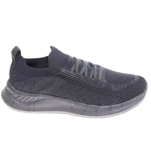 Szare wsuwane chłopięce buty sportowe /E6-3 17993 T283/