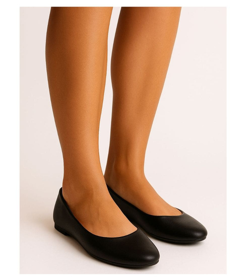 Czarne klasyczne baleriny damskie /A10-2 H2 4566 S087/