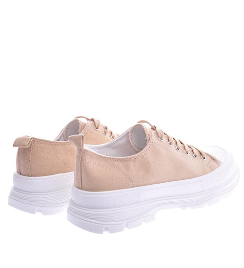 Mega modne damskie trampki Khaki /B3-2 12429 S290/