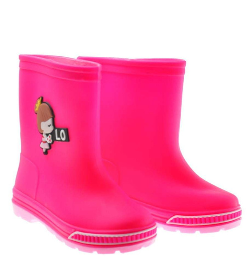 Wodoodporne dziecięce kalosze gumiaki Fuksja /G11-1 8035 S213/