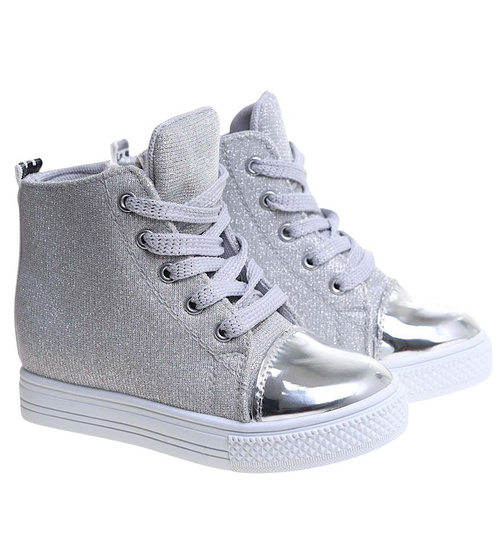 Dziewczęce trampki na niskim obcasie /A3-2 4292 S170/