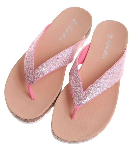 Różowe klapki japonki /E10-2 17773 T8-6/