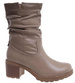 Damskie botki z wysoką cholewką Khaki /G4-2 18322 W341/