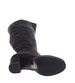 Czarne ocieplane kozaki muszkieterki na obcasie /B3-2 18435 T6/