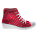 Czerwone trampki na niskim koturnie /E2-2 8470 S095/ 