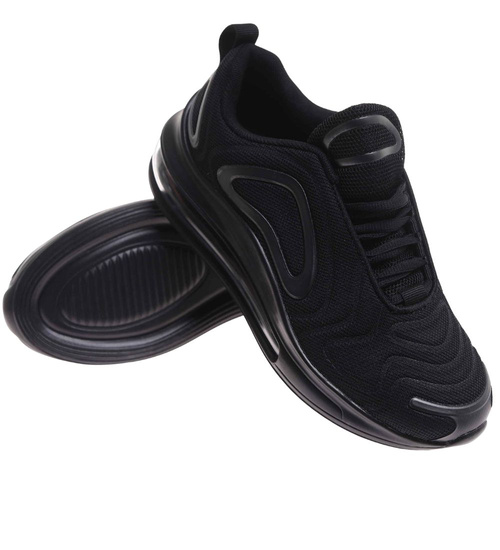 Buty sportowe czarne sznurowane sneakersy /G3-3 17952 W388/