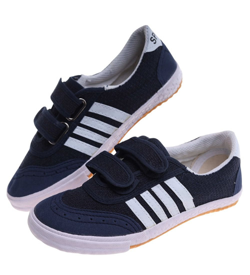 Granatowe trampki halówki na rzepy /D7-1+H2 18083 T186/