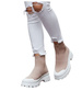 Wiosenne damskie trampki na platformie Khaki /A2-3 15704 T113-5/