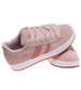 Pastelowe sznurowane trampki damskie Różowe /E6-2 18819 W385/