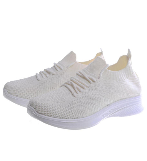 Sportowe buty damskie Ecru /F3-3 13318 T292/