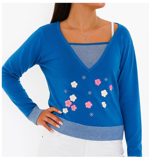 Niebieska bluzka sweter damski /H2 K34 ub987 S0/