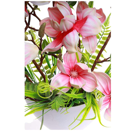 Różowa lilia w doniczce- sztuczne kwiaty Kompozycja 60 cm KOMP55