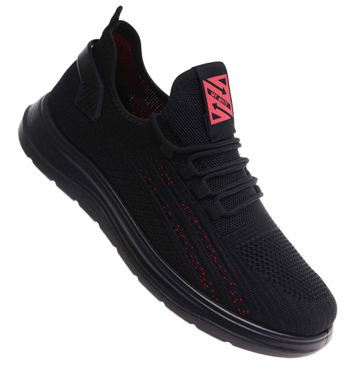 Wsuwane czarne sneakersy męskie /A9-3 18006 G389/