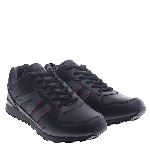 Sznurowane czarne buty sportowe /C1-1 13140 T484/