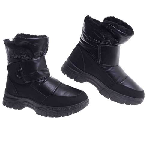 Zimowe buty śniegowce damskie Czarne /D9-3 18596 T386/