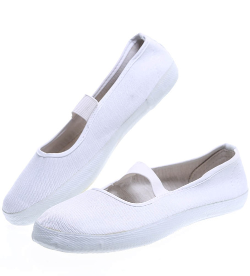 Baleriny tenisówki wsuwane białe czeszki /G6-1 15528 T4-3/