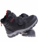 Ocieplane czarne chłopięce buty trekkingowe na rzepy /A7-3 17138 T633/