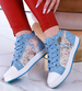 Wiązane niebieskie ażurowe trampki /G2-2 13383 S191/