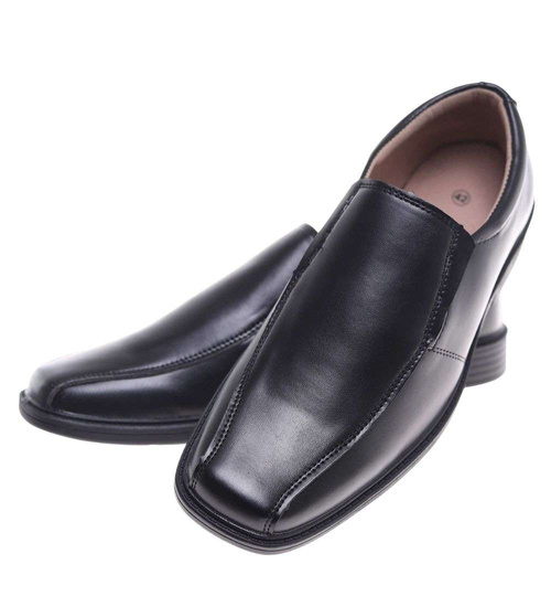 Czarne wkładane półbuty pantofle męskie /G3-3 18674 T299/