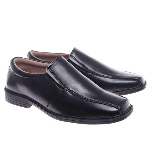 Czarne wkładane półbuty pantofle męskie /G3-3 18674 T299/