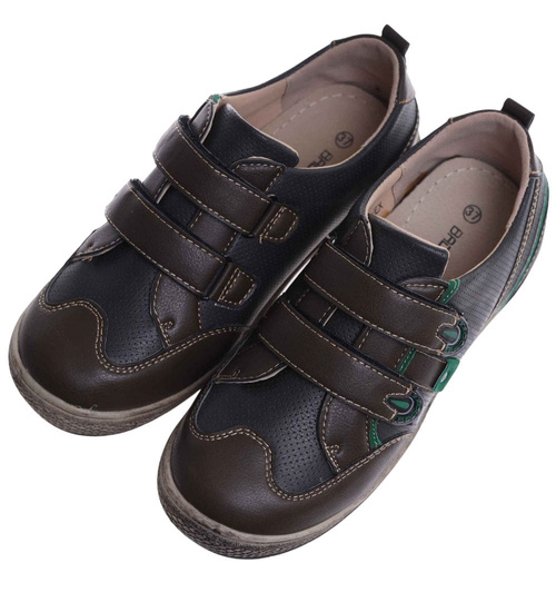 Chłopięce półbuty na rzepy Khaki /G12-2 18126 T282/