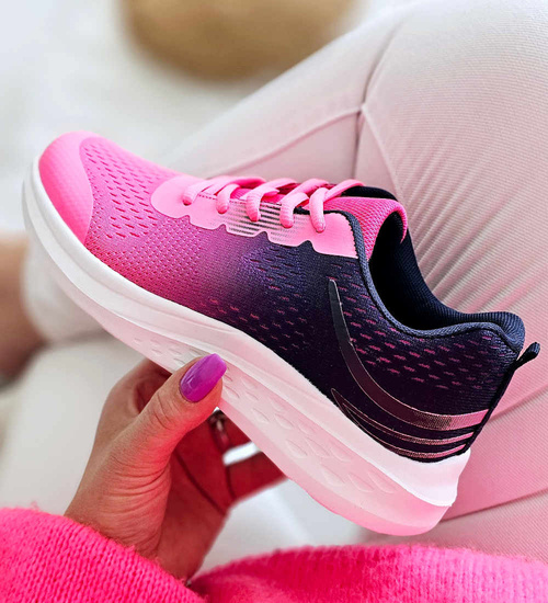 Różowo granatowe damskie buty sportowe /C5-3 17410 T481/