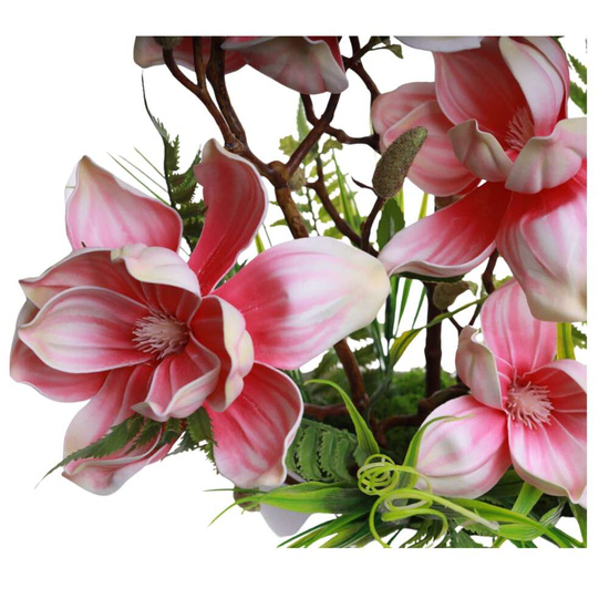 Różowa lilia w doniczce- sztuczne kwiaty Kompozycja 60 cm KOMP55